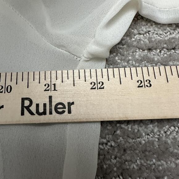 VTG Jordan Shirt Womens M Sheer Embroidered Floral Button Blouse Secretary 90s - Picture 14 of 16